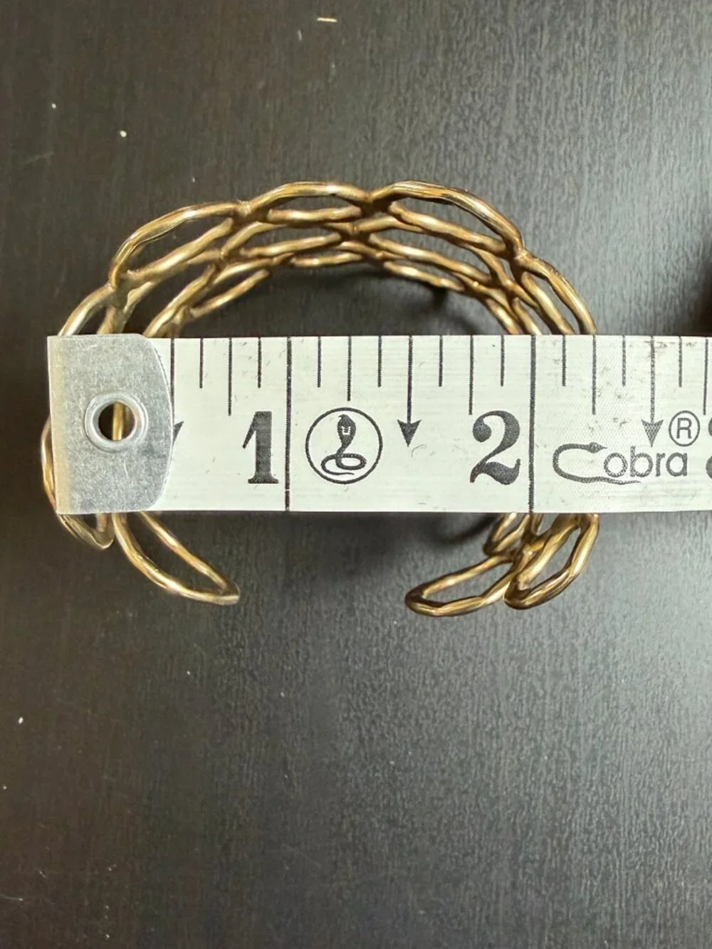Statement Bracelet Bubble Gold Tone Cuff Adjustable